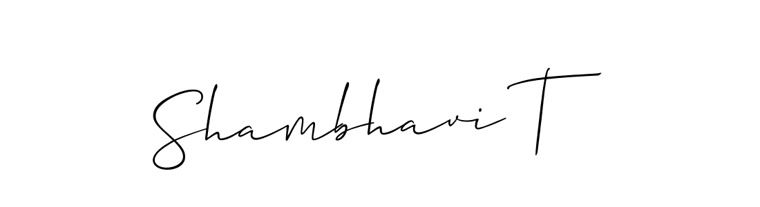 if you are searching for the best signature style for your name Shambhavi T. so please give up your signature search. here we have designed multiple signature styles  using Allison_Script. Shambhavi T signature style 2 images and pictures png