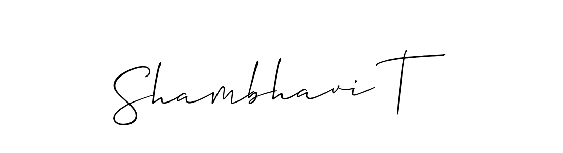 How to make Shambhavi T name signature. Use Allison_Script style for creating short signs online. This is the latest handwritten sign. Shambhavi T signature style 2 images and pictures png