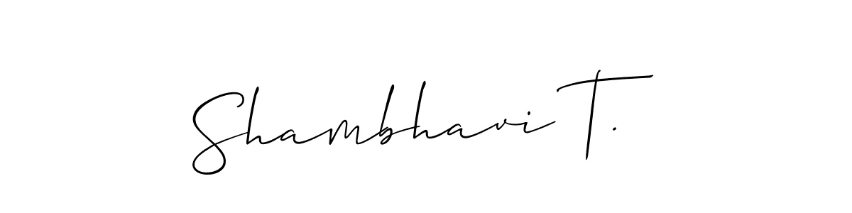 if you are searching for the best signature style for your name Shambhavi T.. so please give up your signature search. here we have designed multiple signature styles  using Allison_Script. Shambhavi T. signature style 2 images and pictures png