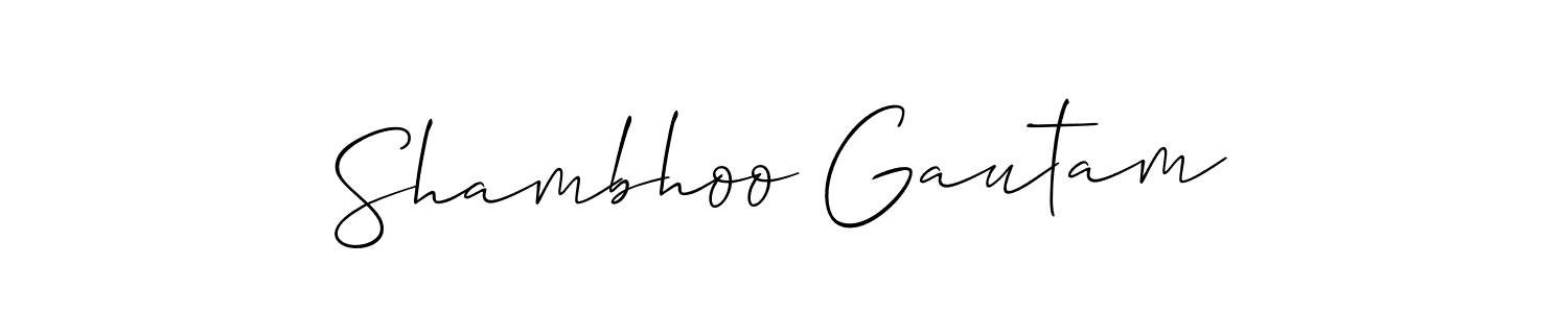 Make a short Shambhoo Gautam signature style. Manage your documents anywhere anytime using Allison_Script. Create and add eSignatures, submit forms, share and send files easily. Shambhoo Gautam signature style 2 images and pictures png
