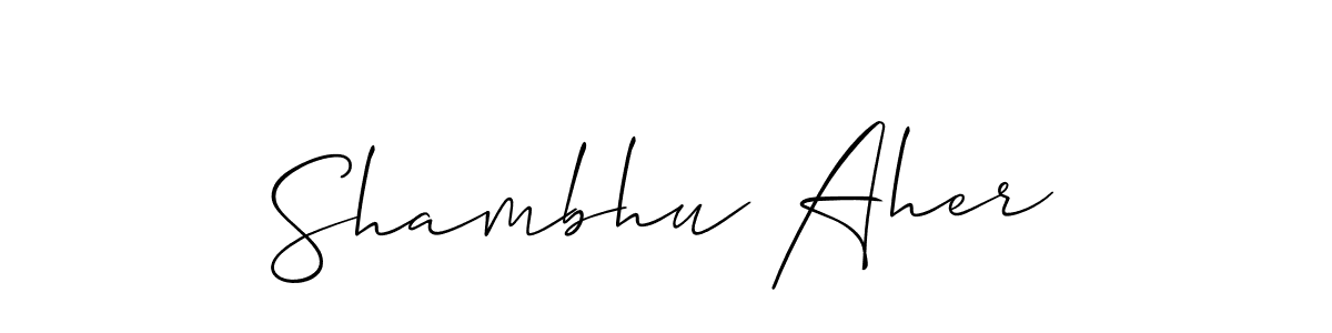 How to make Shambhu Aher name signature. Use Allison_Script style for creating short signs online. This is the latest handwritten sign. Shambhu Aher signature style 2 images and pictures png