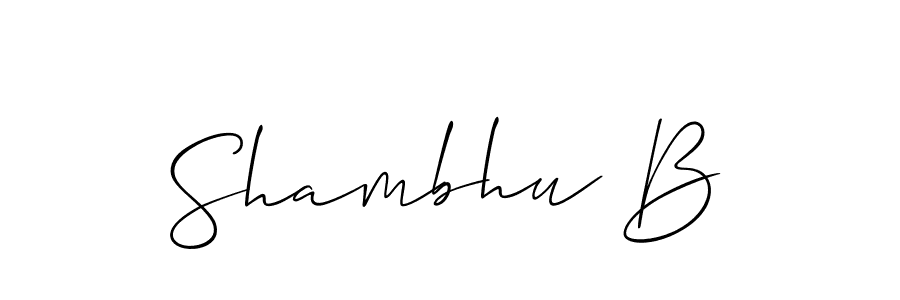 How to make Shambhu B name signature. Use Allison_Script style for creating short signs online. This is the latest handwritten sign. Shambhu B signature style 2 images and pictures png