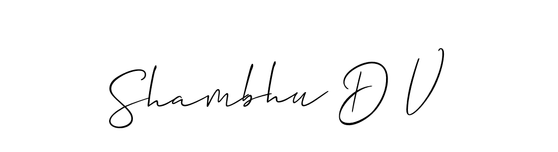 Also You can easily find your signature by using the search form. We will create Shambhu D V name handwritten signature images for you free of cost using Allison_Script sign style. Shambhu D V signature style 2 images and pictures png
