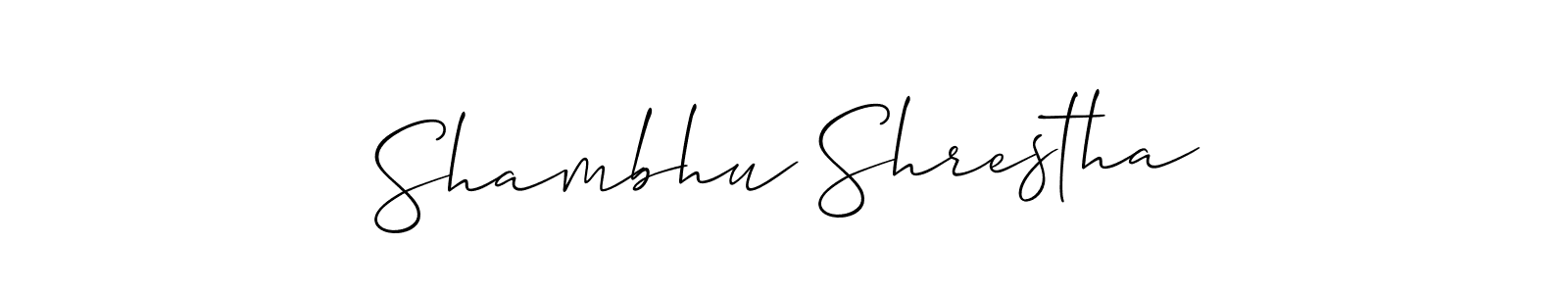 Make a beautiful signature design for name Shambhu Shrestha. With this signature (Allison_Script) style, you can create a handwritten signature for free. Shambhu Shrestha signature style 2 images and pictures png