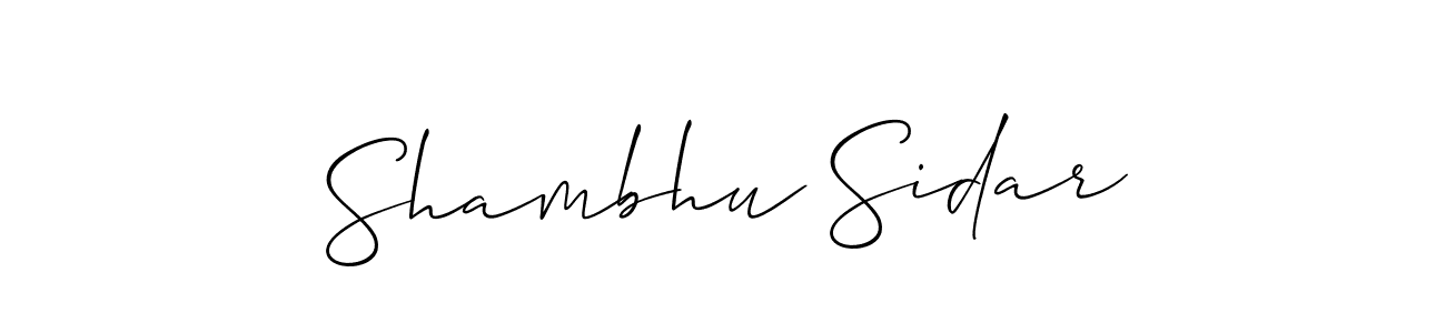 How to make Shambhu Sidar name signature. Use Allison_Script style for creating short signs online. This is the latest handwritten sign. Shambhu Sidar signature style 2 images and pictures png