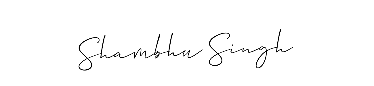 Use a signature maker to create a handwritten signature online. With this signature software, you can design (Allison_Script) your own signature for name Shambhu Singh. Shambhu Singh signature style 2 images and pictures png