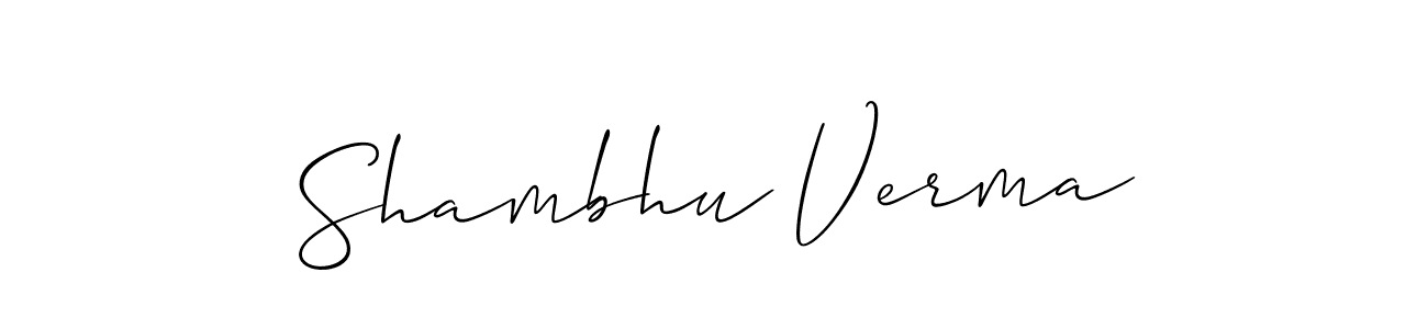How to make Shambhu Verma name signature. Use Allison_Script style for creating short signs online. This is the latest handwritten sign. Shambhu Verma signature style 2 images and pictures png