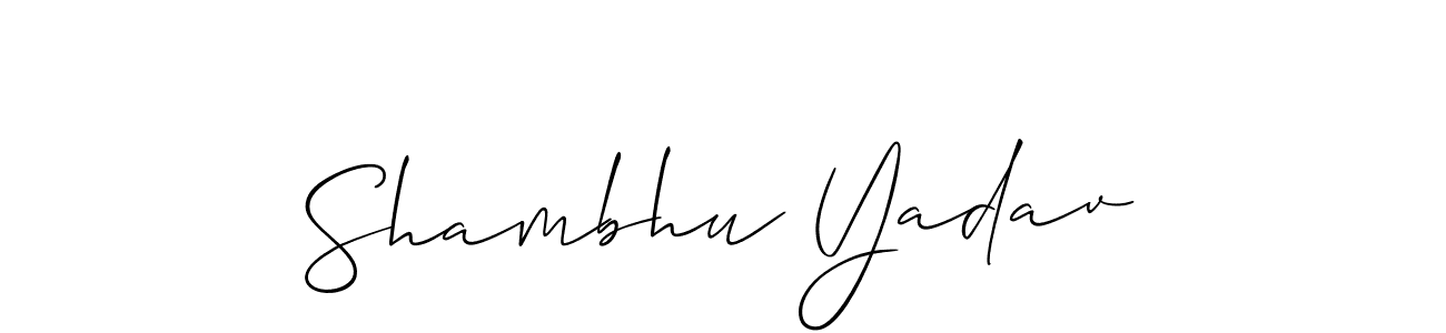 Create a beautiful signature design for name Shambhu Yadav. With this signature (Allison_Script) fonts, you can make a handwritten signature for free. Shambhu Yadav signature style 2 images and pictures png