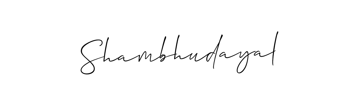 How to make Shambhudayal signature? Allison_Script is a professional autograph style. Create handwritten signature for Shambhudayal name. Shambhudayal signature style 2 images and pictures png