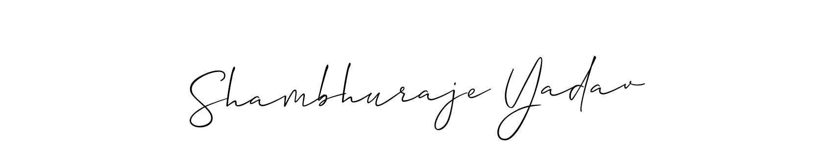 Design your own signature with our free online signature maker. With this signature software, you can create a handwritten (Allison_Script) signature for name Shambhuraje Yadav. Shambhuraje Yadav signature style 2 images and pictures png