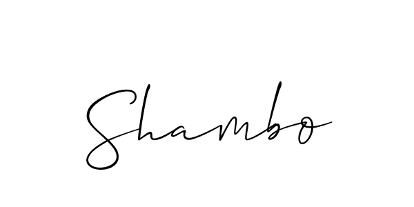 Use a signature maker to create a handwritten signature online. With this signature software, you can design (Allison_Script) your own signature for name Shambo. Shambo signature style 2 images and pictures png