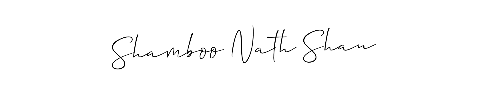 Make a beautiful signature design for name Shamboo Nath Shan. With this signature (Allison_Script) style, you can create a handwritten signature for free. Shamboo Nath Shan signature style 2 images and pictures png