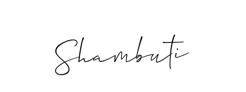 Make a beautiful signature design for name Shambuti. With this signature (Allison_Script) style, you can create a handwritten signature for free. Shambuti signature style 2 images and pictures png