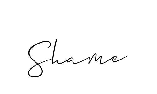 Create a beautiful signature design for name Shame. With this signature (Allison_Script) fonts, you can make a handwritten signature for free. Shame signature style 2 images and pictures png