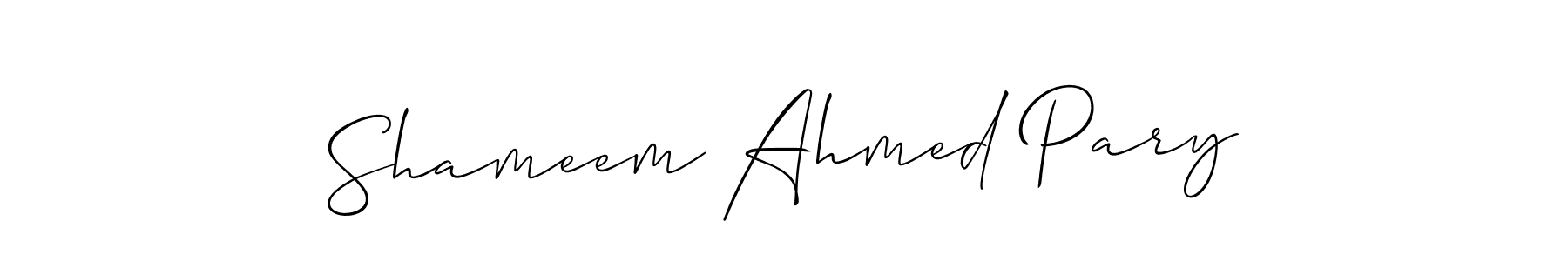 This is the best signature style for the Shameem Ahmed Pary name. Also you like these signature font (Allison_Script). Mix name signature. Shameem Ahmed Pary signature style 2 images and pictures png