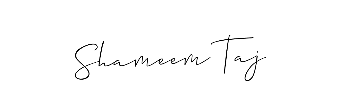 Use a signature maker to create a handwritten signature online. With this signature software, you can design (Allison_Script) your own signature for name Shameem Taj. Shameem Taj signature style 2 images and pictures png