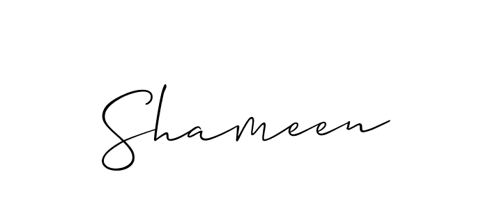 How to make Shameen signature? Allison_Script is a professional autograph style. Create handwritten signature for Shameen name. Shameen signature style 2 images and pictures png