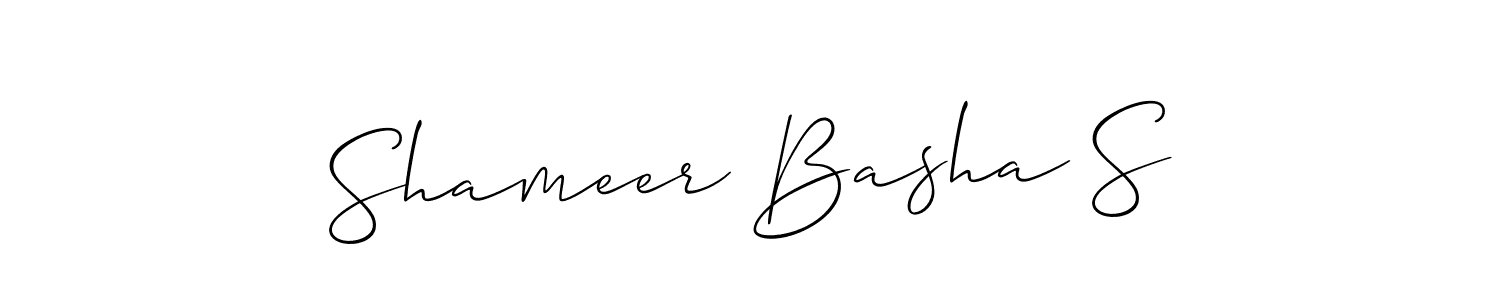 Also we have Shameer Basha S name is the best signature style. Create professional handwritten signature collection using Allison_Script autograph style. Shameer Basha S signature style 2 images and pictures png