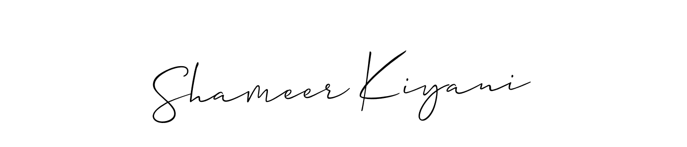 This is the best signature style for the Shameer Kiyani name. Also you like these signature font (Allison_Script). Mix name signature. Shameer Kiyani signature style 2 images and pictures png