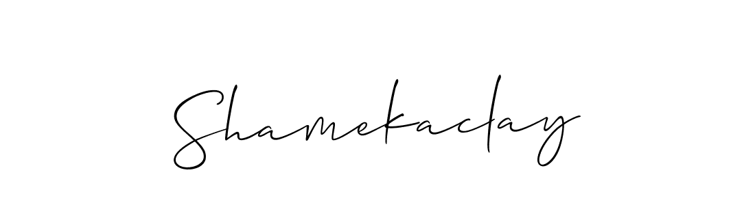 Shamekaclay stylish signature style. Best Handwritten Sign (Allison_Script) for my name. Handwritten Signature Collection Ideas for my name Shamekaclay. Shamekaclay signature style 2 images and pictures png