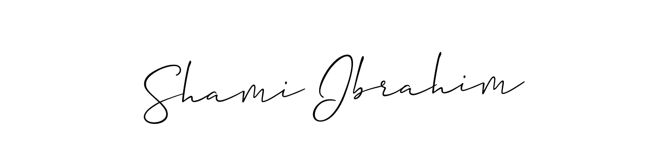 Design your own signature with our free online signature maker. With this signature software, you can create a handwritten (Allison_Script) signature for name Shami Ibrahim. Shami Ibrahim signature style 2 images and pictures png