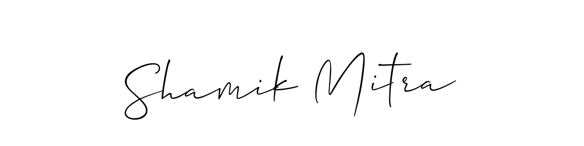 Create a beautiful signature design for name Shamik Mitra. With this signature (Allison_Script) fonts, you can make a handwritten signature for free. Shamik Mitra signature style 2 images and pictures png