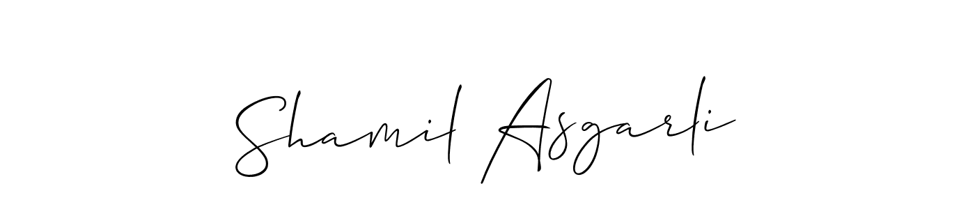 How to Draw Shamil Asgarli signature style? Allison_Script is a latest design signature styles for name Shamil Asgarli. Shamil Asgarli signature style 2 images and pictures png