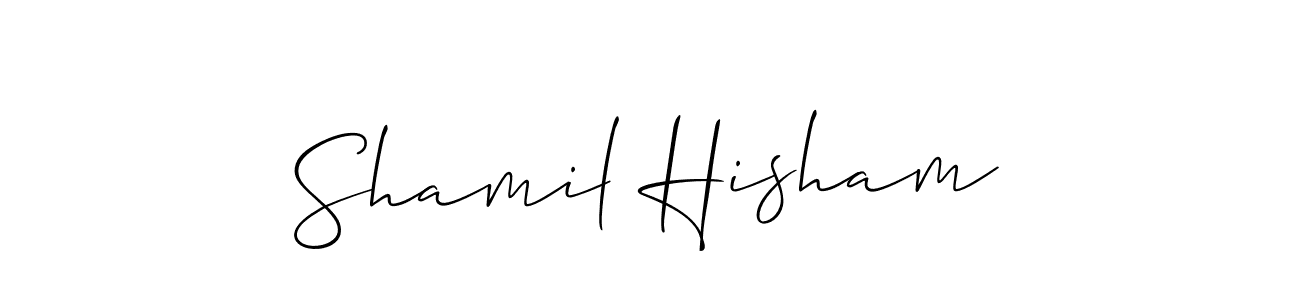 Create a beautiful signature design for name Shamil Hisham. With this signature (Allison_Script) fonts, you can make a handwritten signature for free. Shamil Hisham signature style 2 images and pictures png