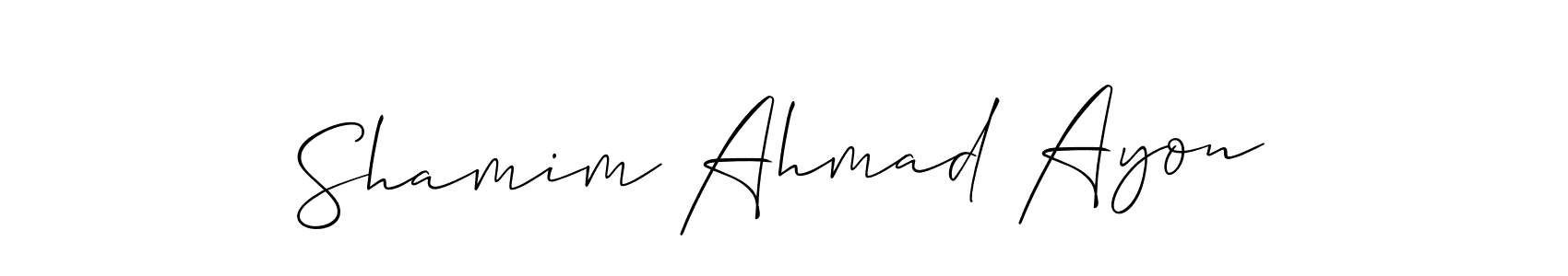 This is the best signature style for the Shamim Ahmad Ayon name. Also you like these signature font (Allison_Script). Mix name signature. Shamim Ahmad Ayon signature style 2 images and pictures png