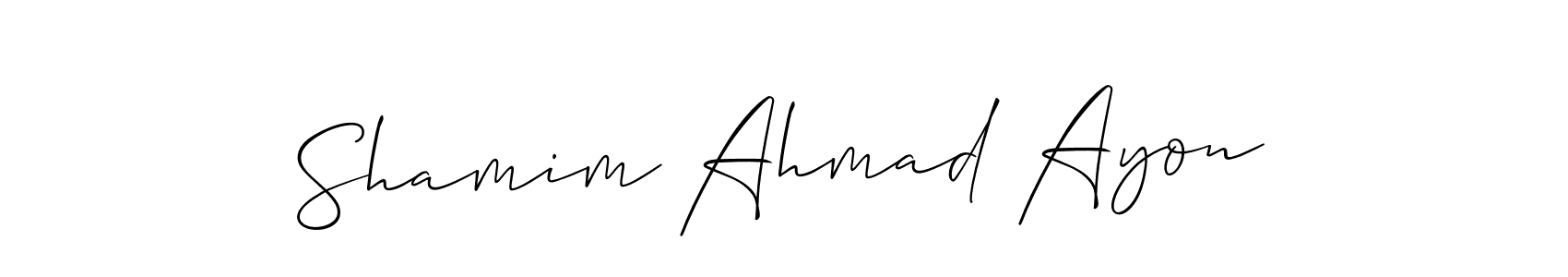 Allison_Script is a professional signature style that is perfect for those who want to add a touch of class to their signature. It is also a great choice for those who want to make their signature more unique. Get Shamim Ahmad Ayon name to fancy signature for free. Shamim Ahmad Ayon signature style 2 images and pictures png