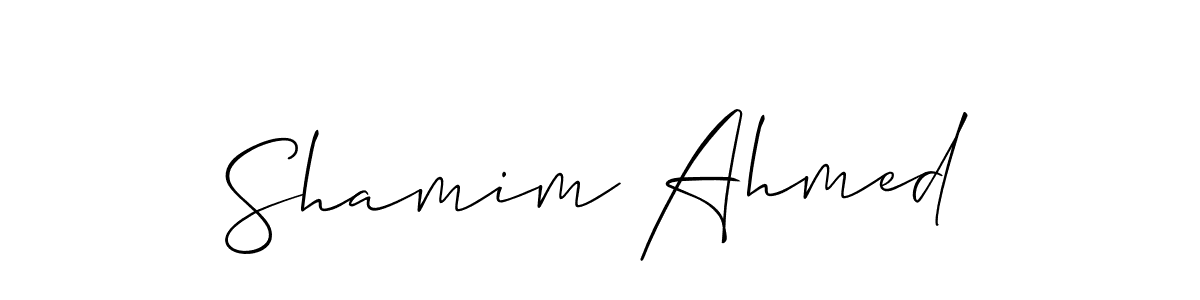 How to make Shamim Ahmed name signature. Use Allison_Script style for creating short signs online. This is the latest handwritten sign. Shamim Ahmed signature style 2 images and pictures png