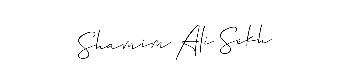 if you are searching for the best signature style for your name Shamim Ali Sekh. so please give up your signature search. here we have designed multiple signature styles  using Allison_Script. Shamim Ali Sekh signature style 2 images and pictures png