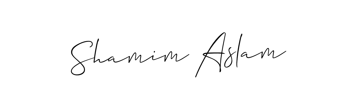 Design your own signature with our free online signature maker. With this signature software, you can create a handwritten (Allison_Script) signature for name Shamim Aslam. Shamim Aslam signature style 2 images and pictures png