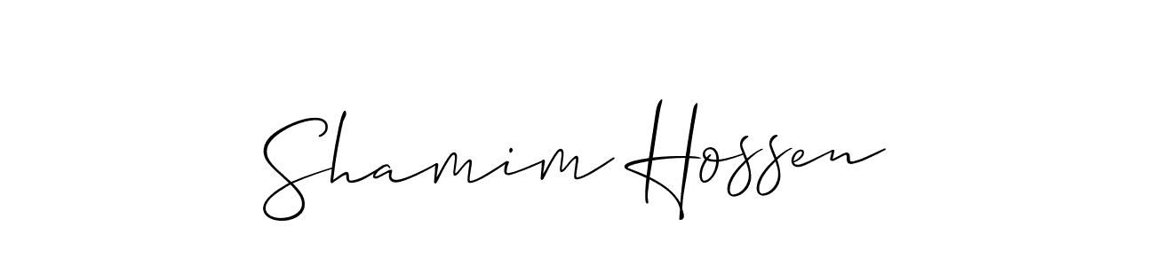How to make Shamim Hossen name signature. Use Allison_Script style for creating short signs online. This is the latest handwritten sign. Shamim Hossen signature style 2 images and pictures png