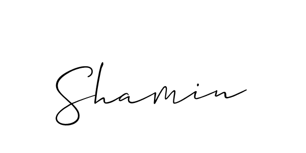 It looks lik you need a new signature style for name Shamin. Design unique handwritten (Allison_Script) signature with our free signature maker in just a few clicks. Shamin signature style 2 images and pictures png