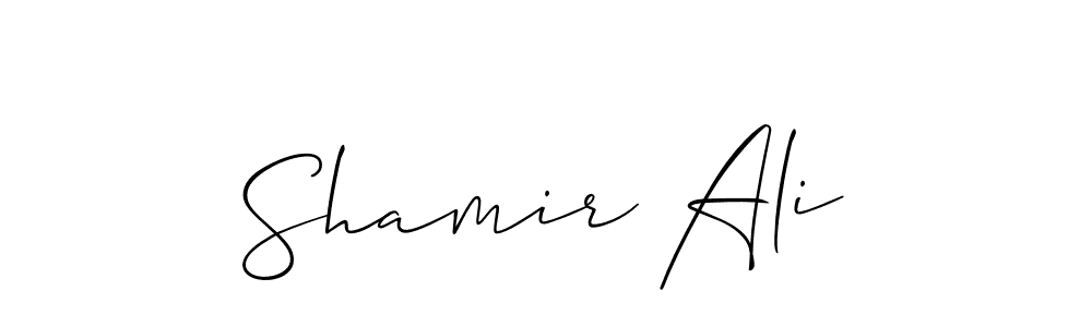 Design your own signature with our free online signature maker. With this signature software, you can create a handwritten (Allison_Script) signature for name Shamir Ali. Shamir Ali signature style 2 images and pictures png