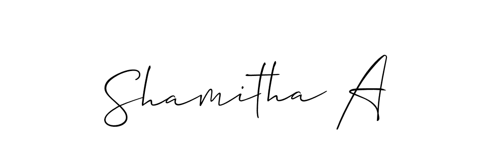 Make a beautiful signature design for name Shamitha A. With this signature (Allison_Script) style, you can create a handwritten signature for free. Shamitha A signature style 2 images and pictures png