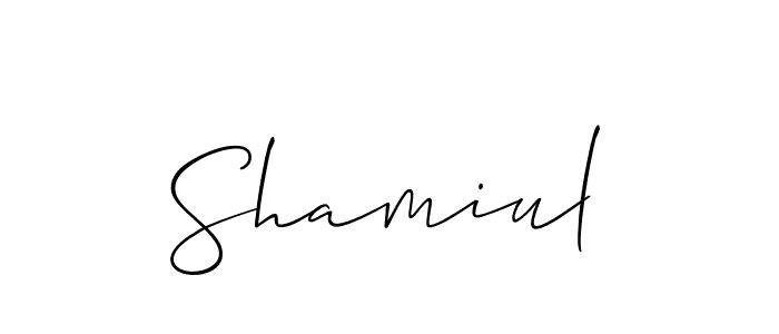 Use a signature maker to create a handwritten signature online. With this signature software, you can design (Allison_Script) your own signature for name Shamiul. Shamiul signature style 2 images and pictures png