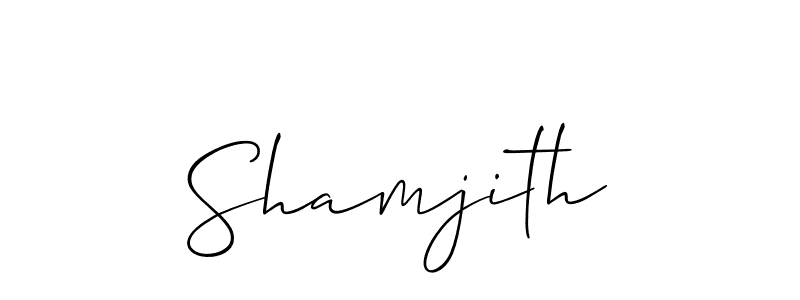 Make a beautiful signature design for name Shamjith. With this signature (Allison_Script) style, you can create a handwritten signature for free. Shamjith signature style 2 images and pictures png