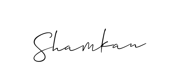 Create a beautiful signature design for name Shamkan. With this signature (Allison_Script) fonts, you can make a handwritten signature for free. Shamkan signature style 2 images and pictures png