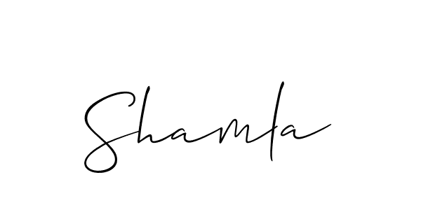 How to make Shamla name signature. Use Allison_Script style for creating short signs online. This is the latest handwritten sign. Shamla signature style 2 images and pictures png