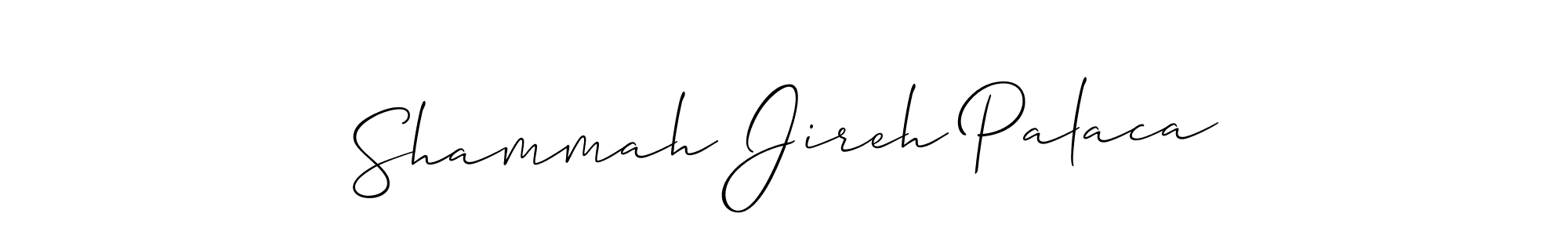 Create a beautiful signature design for name Shammah Jireh Palaca. With this signature (Allison_Script) fonts, you can make a handwritten signature for free. Shammah Jireh Palaca signature style 2 images and pictures png
