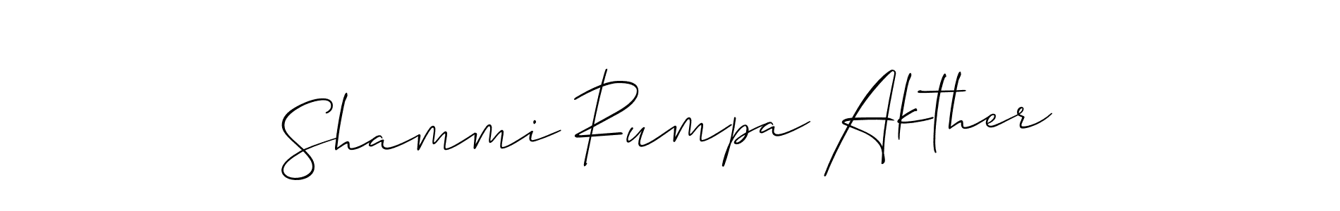 It looks lik you need a new signature style for name Shammi Rumpa Akther. Design unique handwritten (Allison_Script) signature with our free signature maker in just a few clicks. Shammi Rumpa Akther signature style 2 images and pictures png