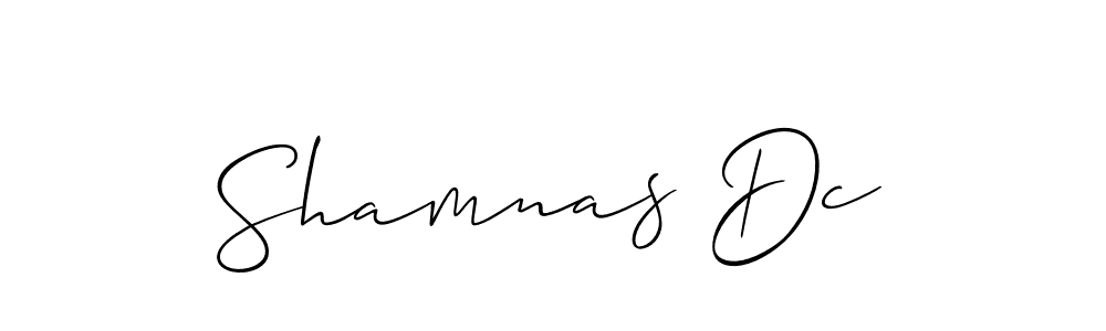 if you are searching for the best signature style for your name Shamnas Dc. so please give up your signature search. here we have designed multiple signature styles  using Allison_Script. Shamnas Dc signature style 2 images and pictures png