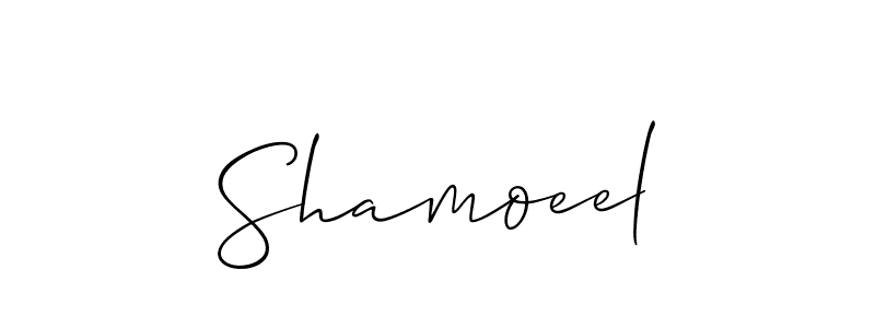 How to Draw Shamoeel signature style? Allison_Script is a latest design signature styles for name Shamoeel. Shamoeel signature style 2 images and pictures png