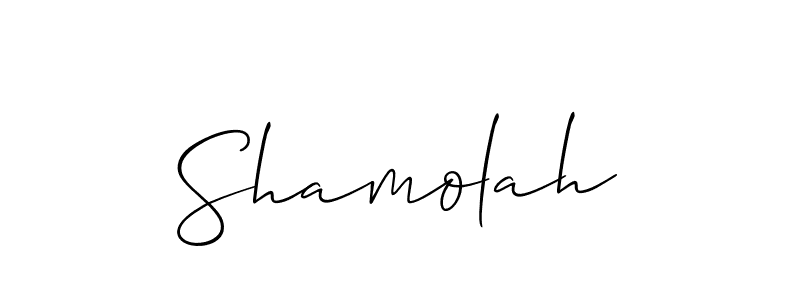 if you are searching for the best signature style for your name Shamolah. so please give up your signature search. here we have designed multiple signature styles  using Allison_Script. Shamolah signature style 2 images and pictures png