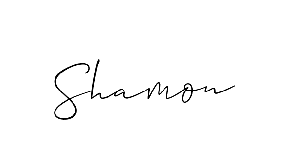 Create a beautiful signature design for name Shamon. With this signature (Allison_Script) fonts, you can make a handwritten signature for free. Shamon signature style 2 images and pictures png