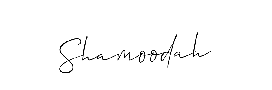 How to make Shamoodah signature? Allison_Script is a professional autograph style. Create handwritten signature for Shamoodah name. Shamoodah signature style 2 images and pictures png