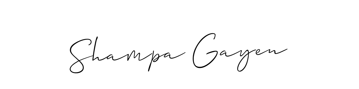 Make a short Shampa Gayen signature style. Manage your documents anywhere anytime using Allison_Script. Create and add eSignatures, submit forms, share and send files easily. Shampa Gayen signature style 2 images and pictures png