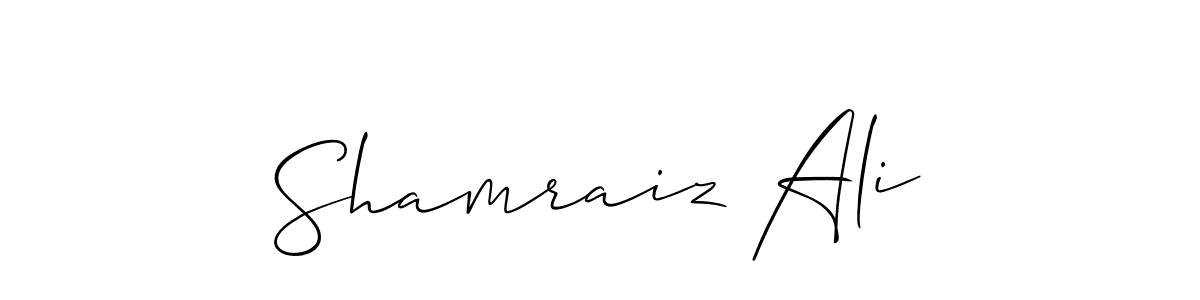 Create a beautiful signature design for name Shamraiz Ali. With this signature (Allison_Script) fonts, you can make a handwritten signature for free. Shamraiz Ali signature style 2 images and pictures png